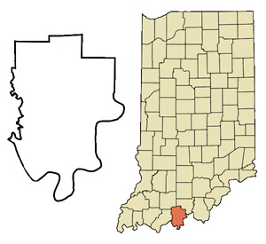 Map of Indiana with Perry County marked.